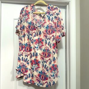 LuLaRoe 3XL Floral V-Neck Women’s Morgan Top